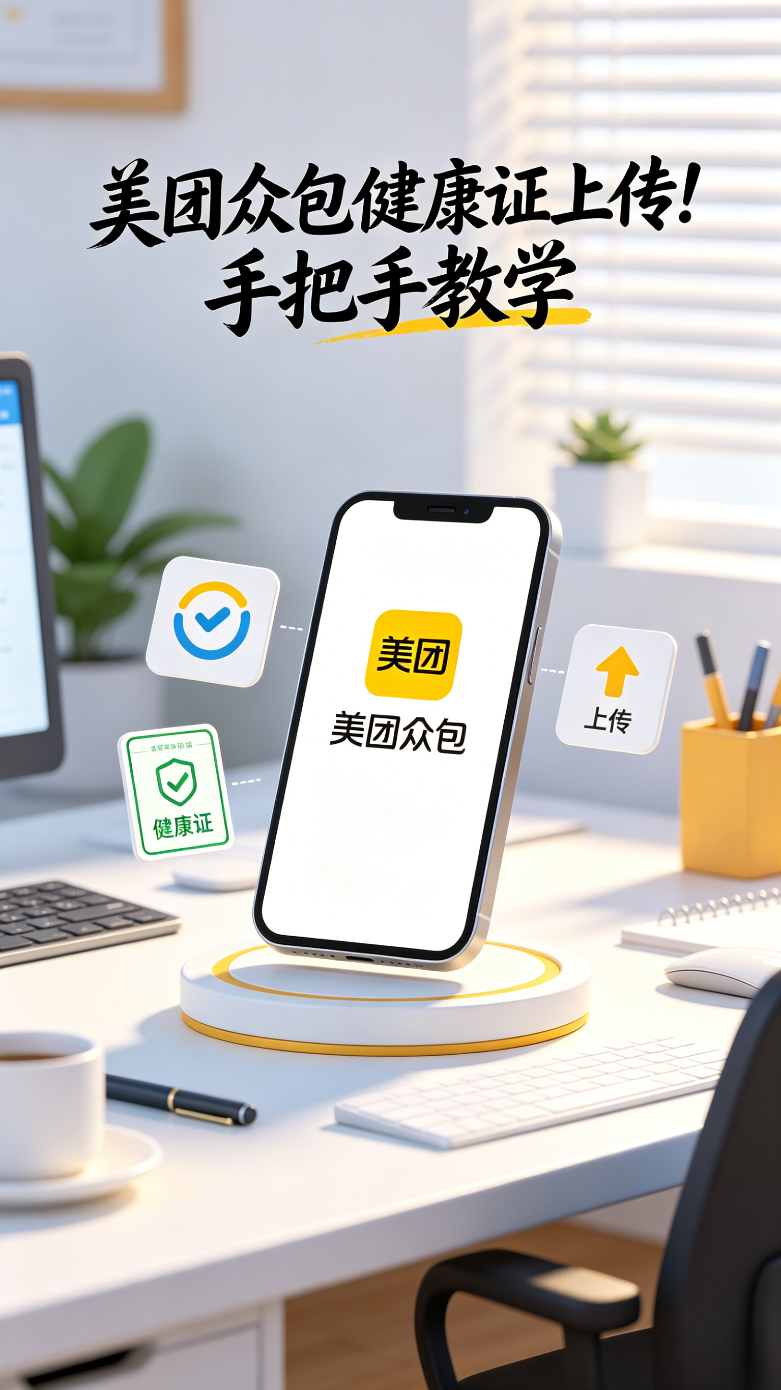 美团众包健康证上传!手把手教学