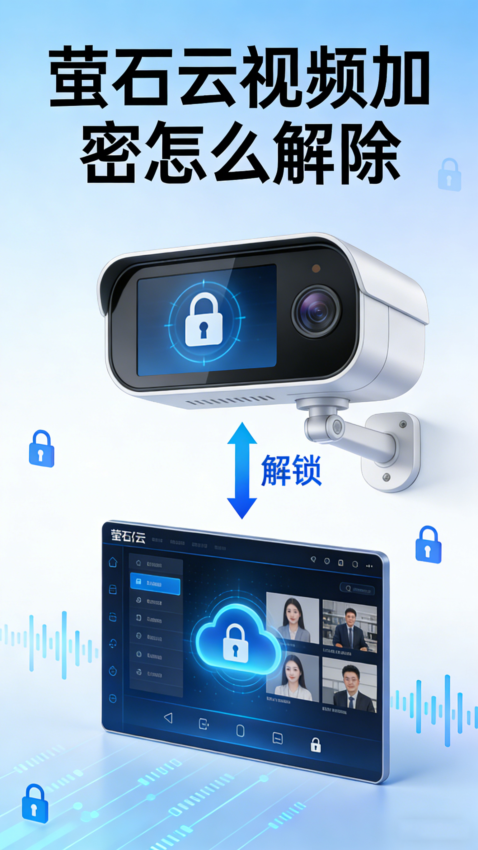 萤石云视频加密怎么解除?小编教你关闭监控保护锁