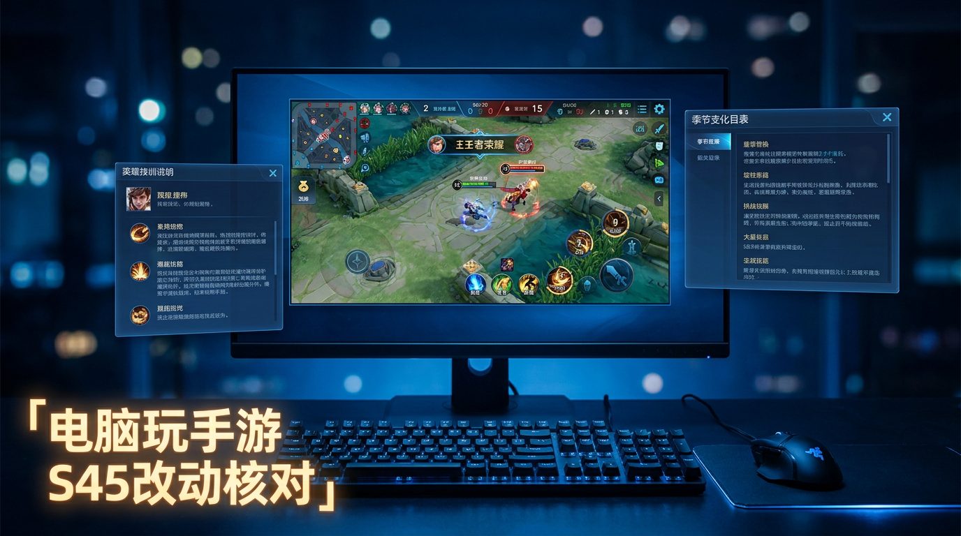 PC应用宝电脑玩手游，S45新赛季改动多窗口核对
